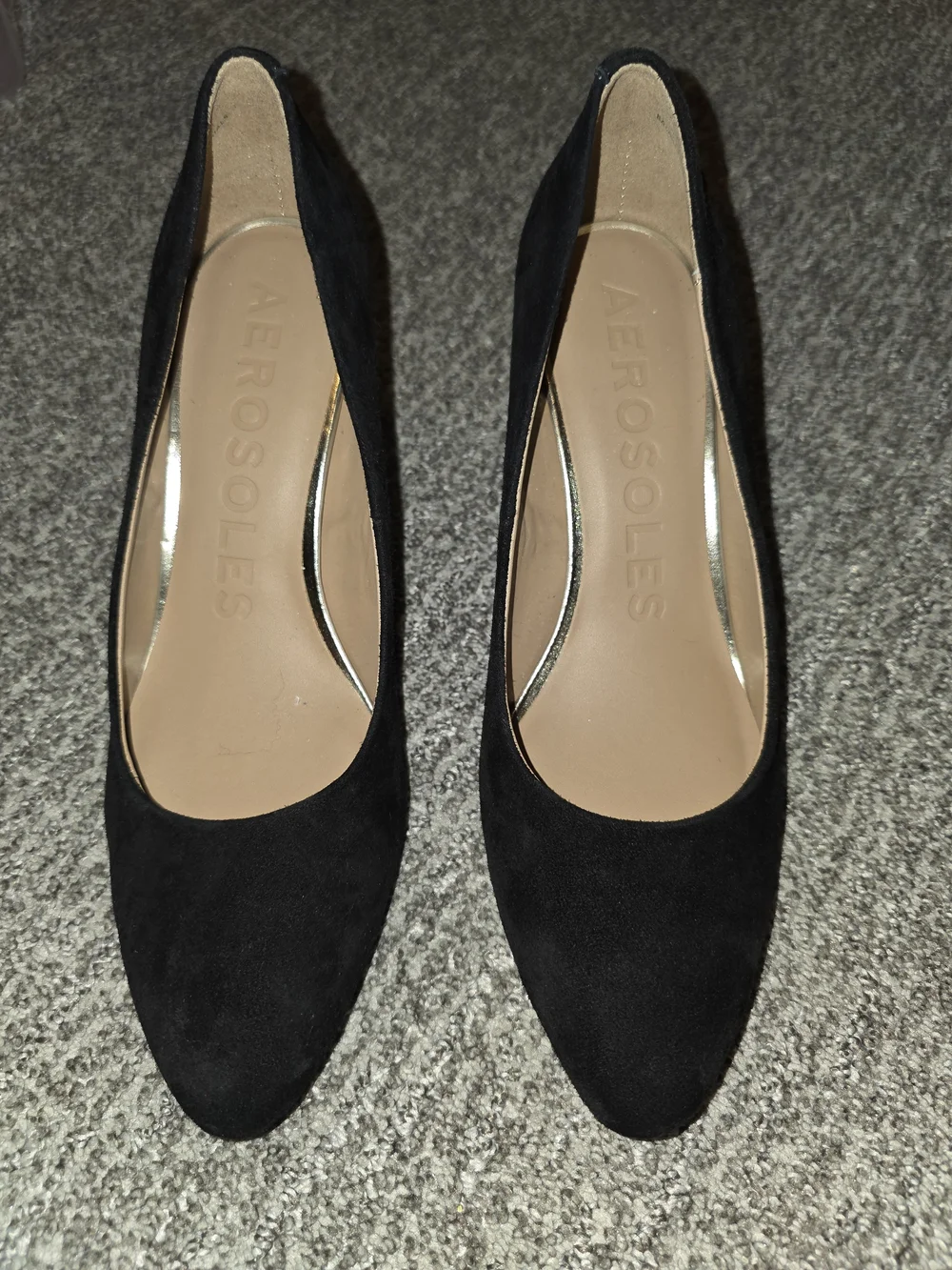 Aerosoles Women’s Black Suede Classic Pumps Size 8 With 3 Inch Heel